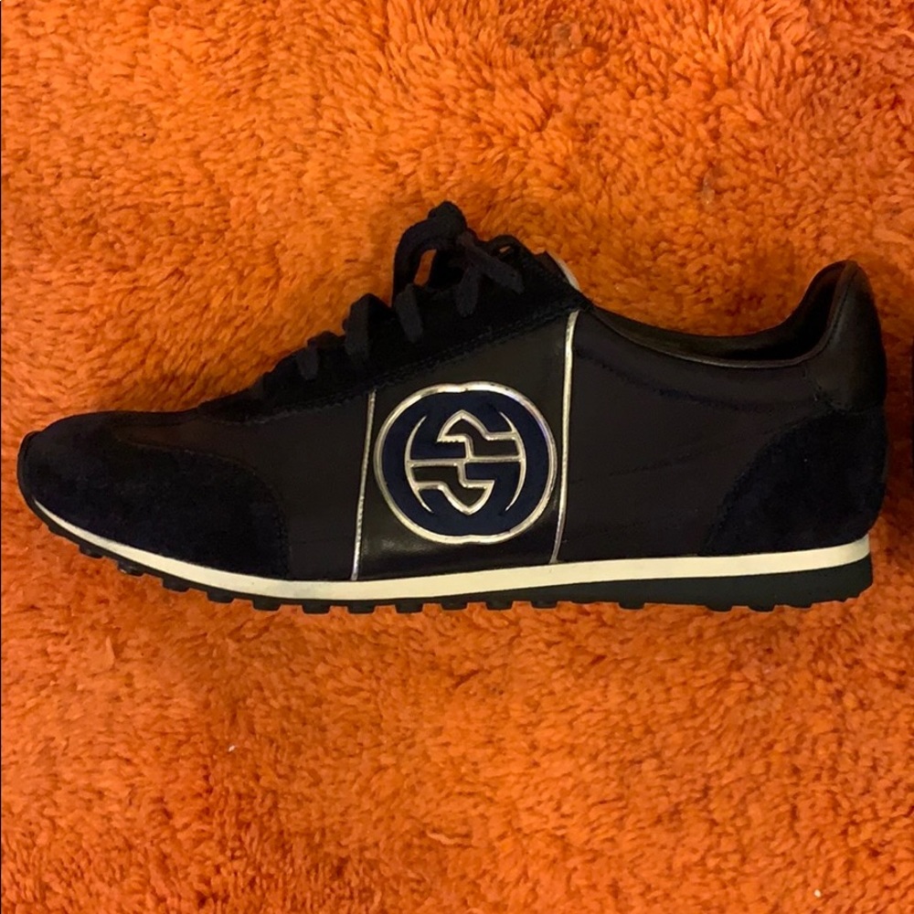 Navy Blue suede & nylon AUTHENTIC Gucci sneakers!